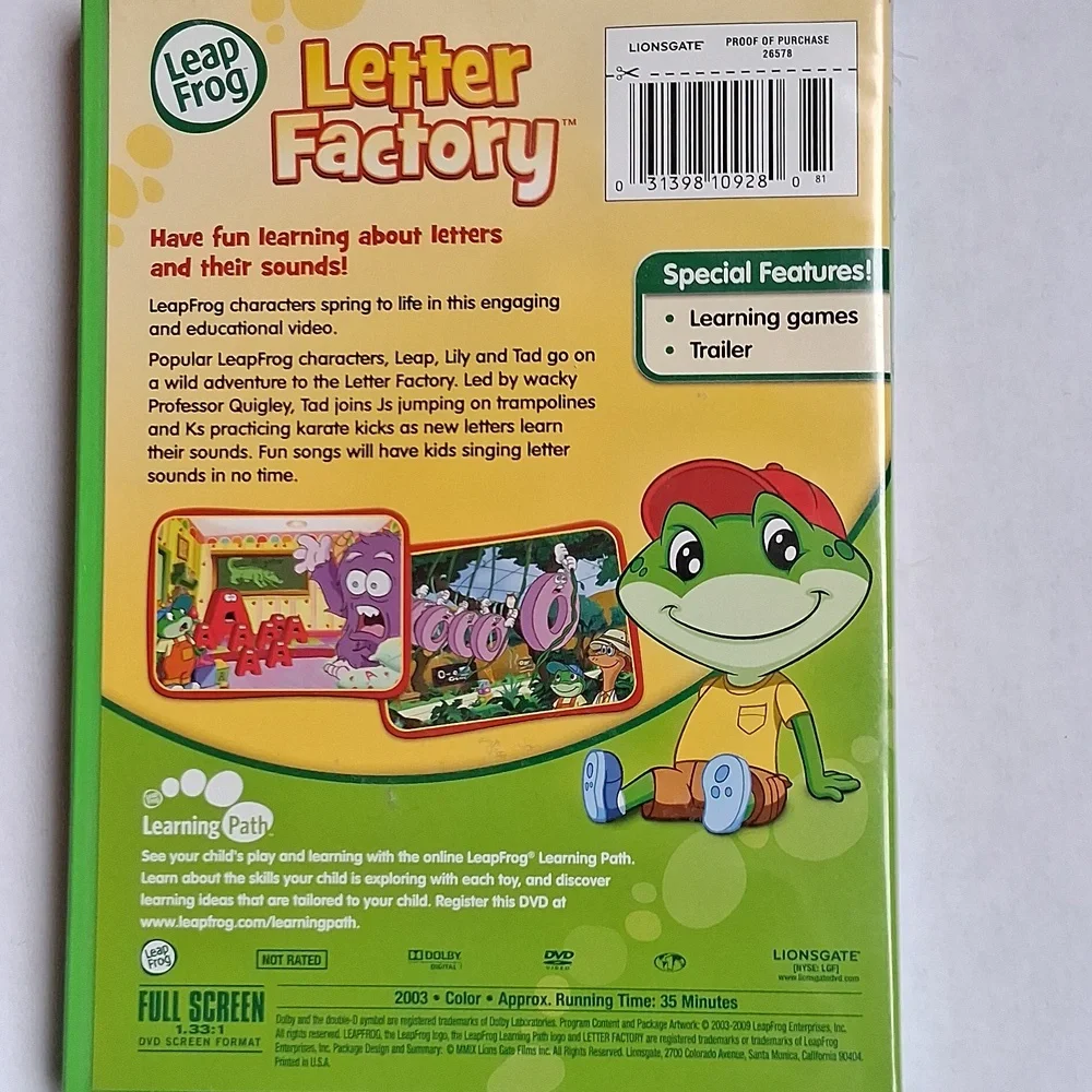 LeapFrog Letter Factory Learn Letters and Sounds! DVD
